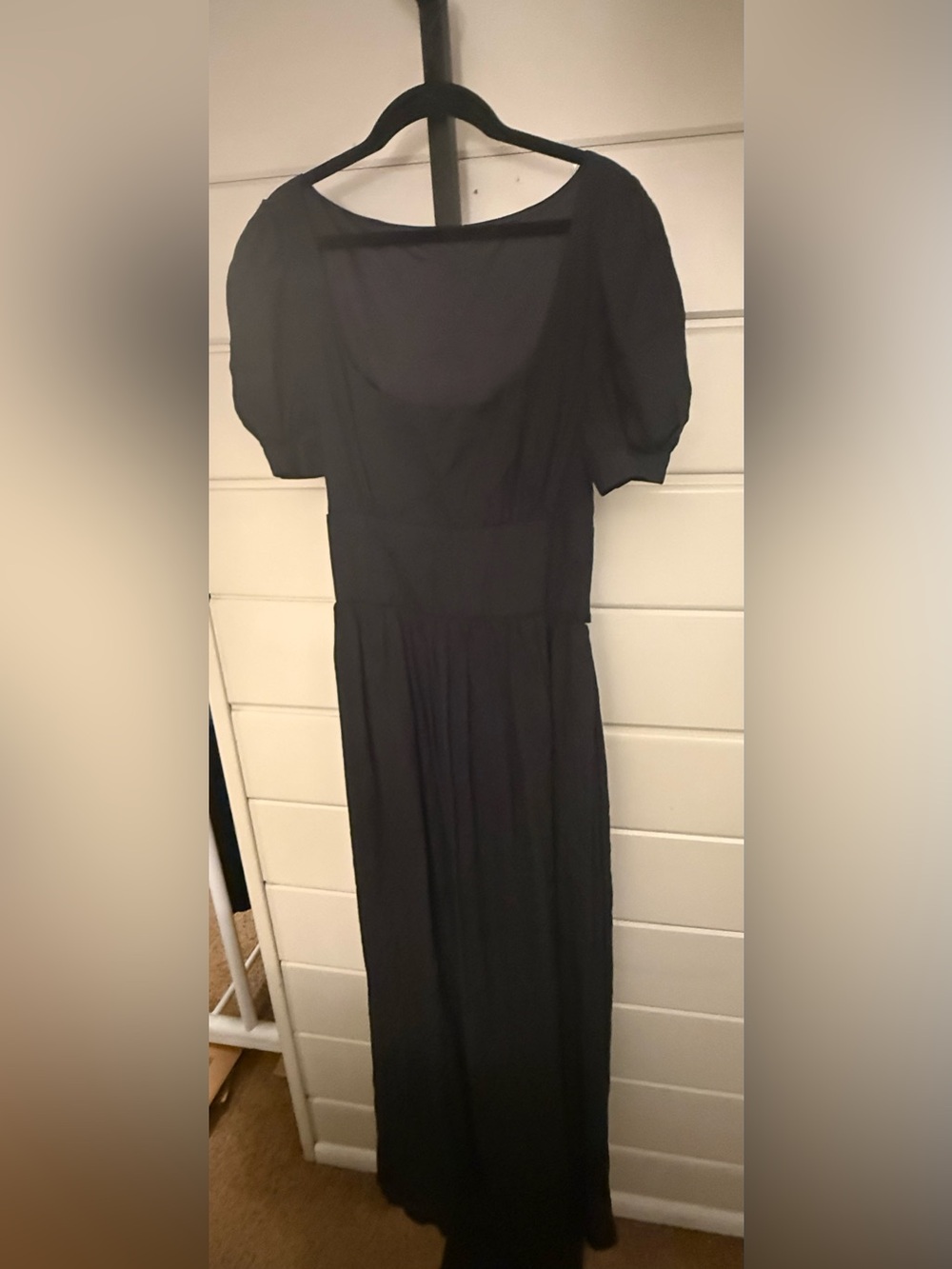 HALARA Black Puff-Sleeve Maxi Dress